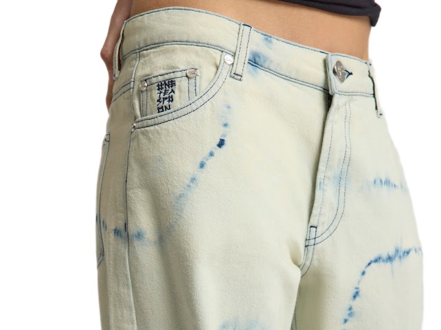 Джинсы One Teaspoon Revival Tie-Dye Lowriders Low Waist Wide Leg Denim Jeans - MixBikini