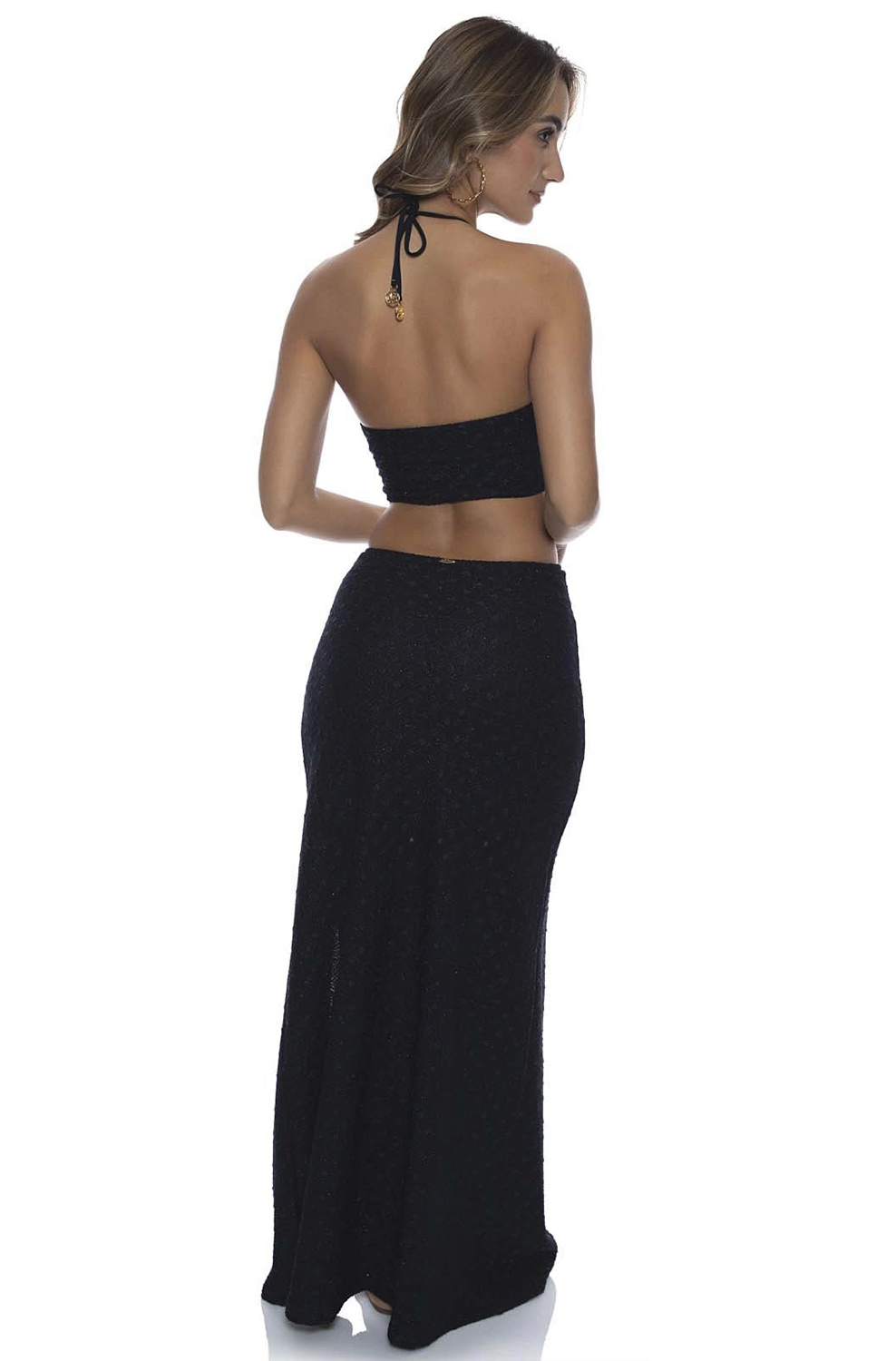 Платье пляжное Luli Fama Double Loop Bandeau Long Dress Black - MixBikini