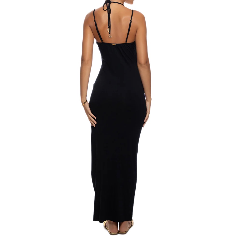 Платье Luli Fama Gilded Butterfly Fitted Side Slit Maxi Dress - MixBikini