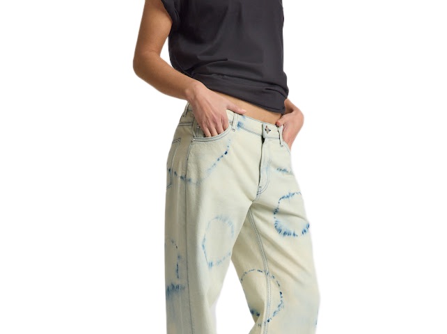 Джинсы One Teaspoon Revival Tie-Dye Lowriders Low Waist Wide Leg Denim Jeans - MixBikini