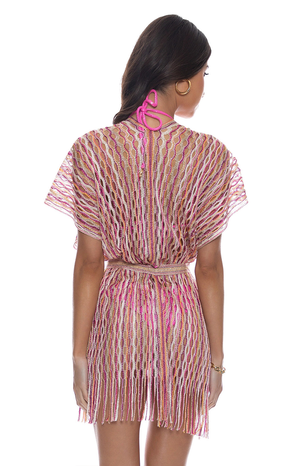 Туника пляжная Luli Fama Short Caftan Multi Pink Coral - MixBikini