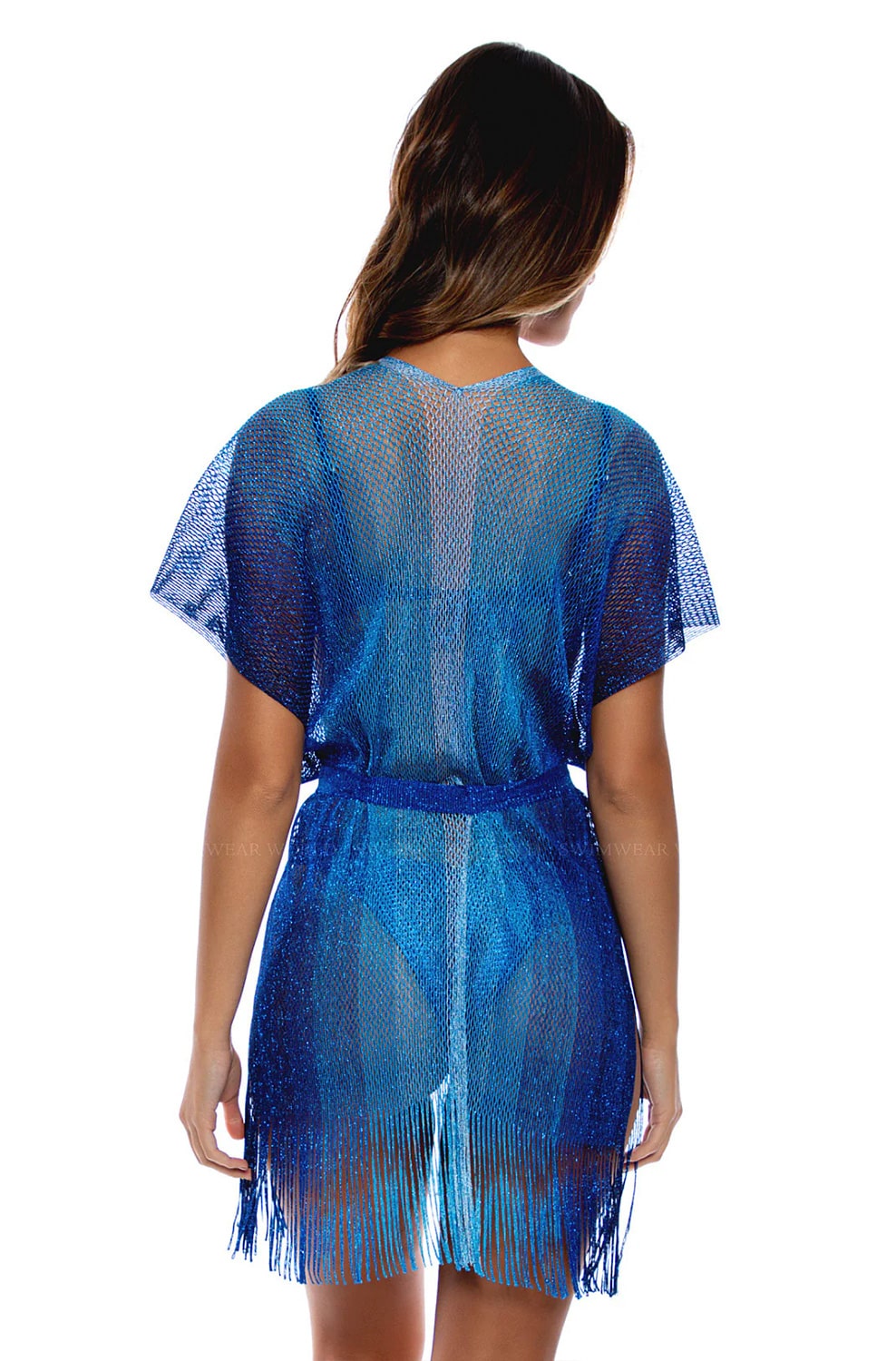 Туника пляжная Luli Fama Ocean Queen Short Caftan Blue - MixBikini