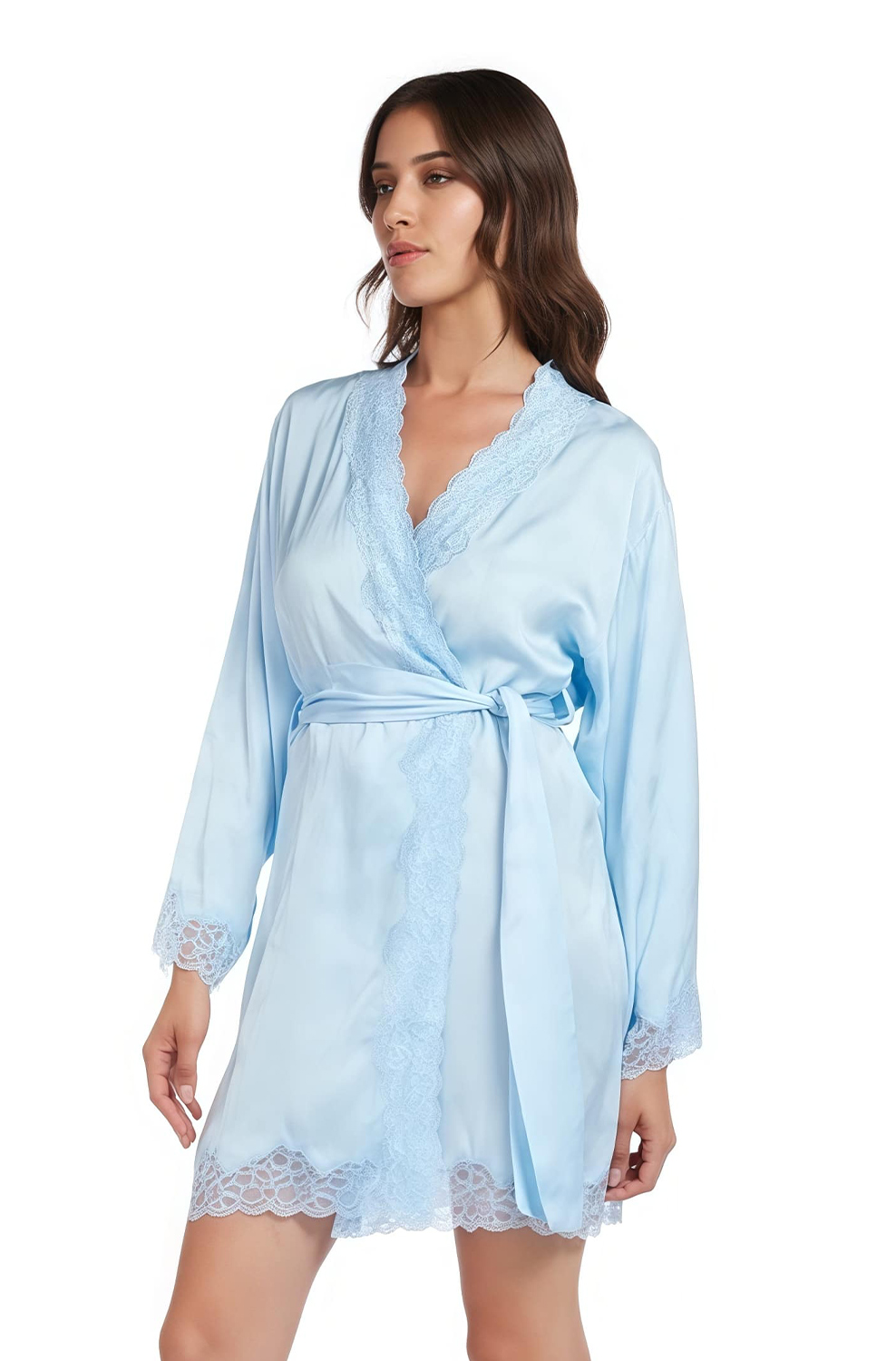 Халат-кимоно с кружевом Vivis Baby Blue - MixBikini