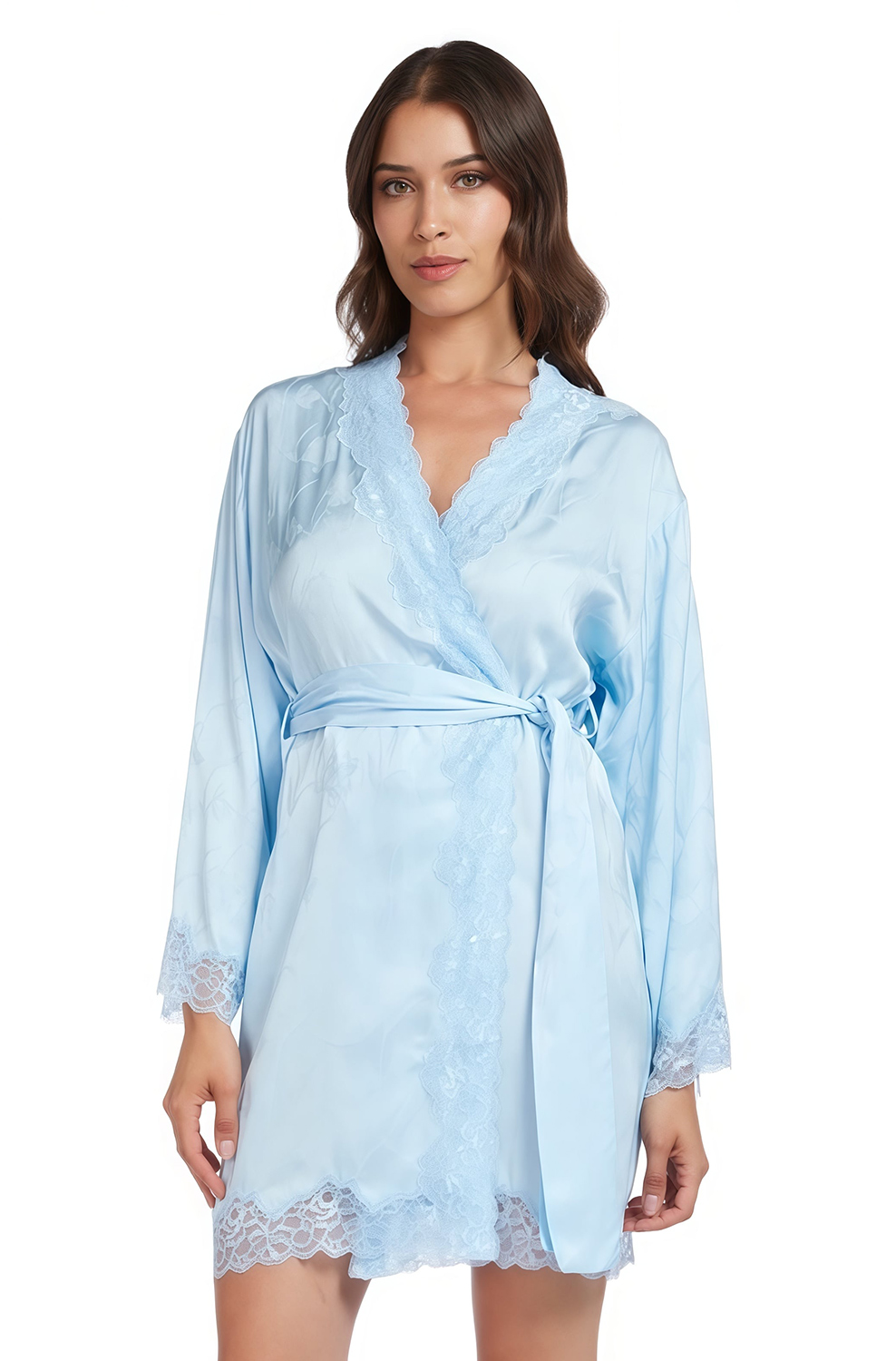 Халат-кимоно с кружевом Vivis Baby Blue - MixBikini