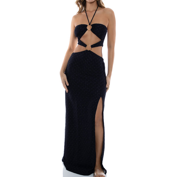 Платье пляжное Luli Fama Double Loop Bandeau Long Dress Black - MixBikini