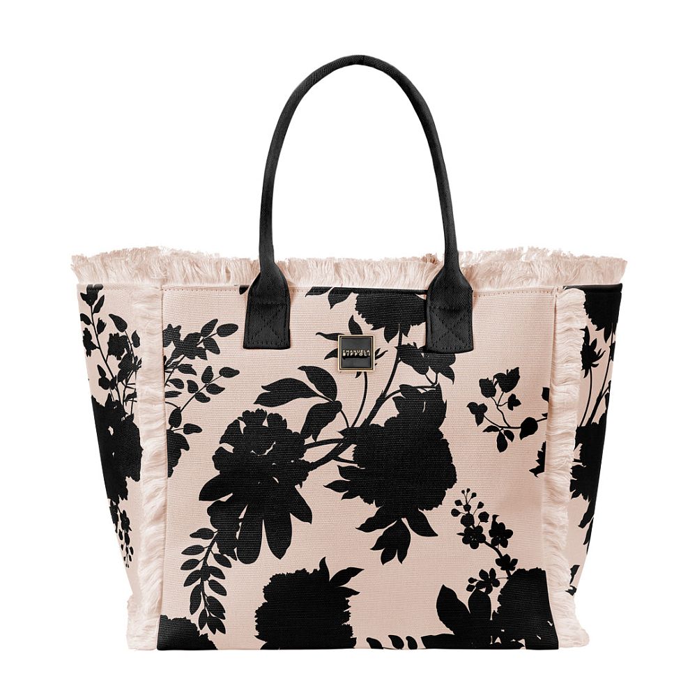 Сумка с принтом Emanuela Biffoli Shopper Canvas Plms and Flower shadows - MixBikini
