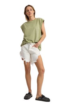 Шорты One Teaspoon Frankies High Waist Long Length Denim Shorts