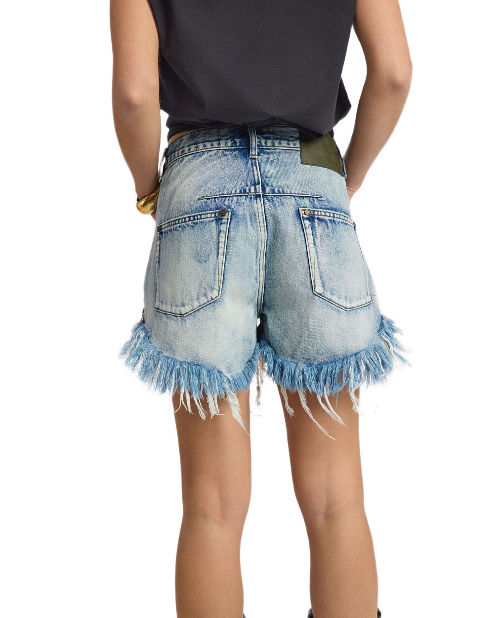 Шорты One Teaspoon Le Wolves Mid Waist Mid Length Denim Shorts - MixBikini