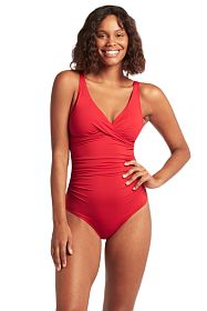 Купальник Sea Level Essentials Cross Front Multifit One Piece Red
