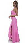 Платье пляжное Luli Fama Double Loop Bandeau Long Dress Pink - MixBikini