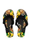 Сланцы Jewel Flip Flop Lemon Print Black Beads Emanuela Biffoli - MixBikini
