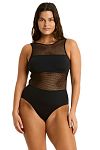 Купальник Sea Level Drift High Neck One Piece Black - MixBikini