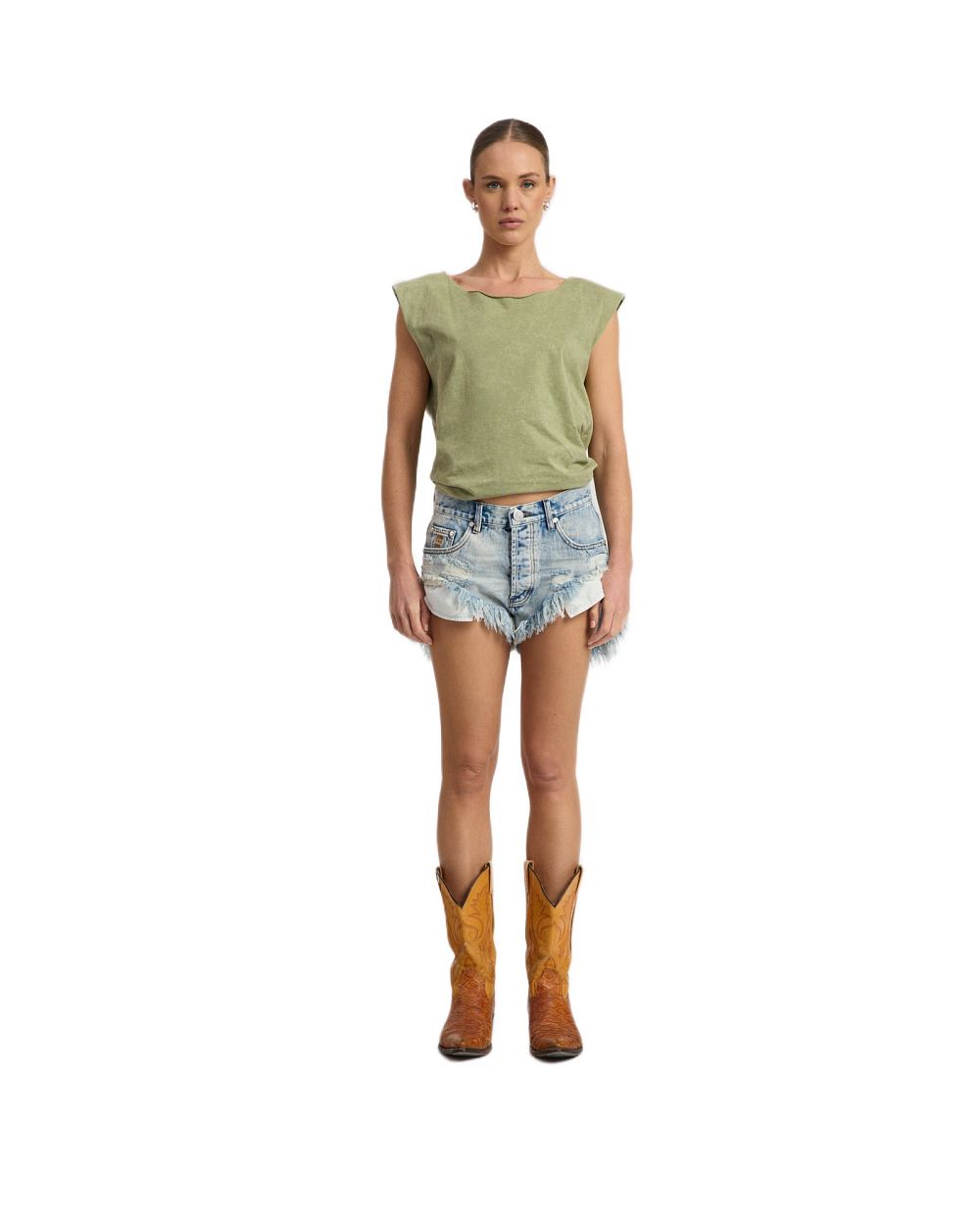 Шорты One Teaspoon Rollers Low Waist Denim Shorts - MixBikini