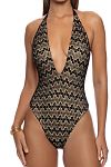 Купальник Luli Fama Midnight Currents – Deep V One Piece – Black - MixBikini