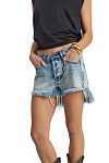 Шорты One Teaspoon Le Wolves Mid Waist Mid Length Denim Shorts - MixBikini
