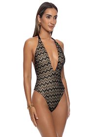 Купальник Luli Fama Midnight Currents – Deep V One Piece – Black