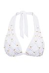 Купальник Pilyq White Sands Beaded Brynn Halter & Ruched Bottoms - MixBikini