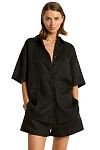 Костюм пляжный Sea Level Resort Linen Aloha Shirt Black - MixBikini