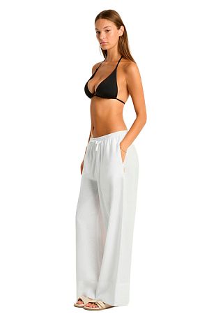Брюки Sea Level Tidal Linen Palazzo Pant White - MixBikini