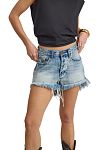 Шорты One Teaspoon Le Wolves Mid Waist Mid Length Denim Shorts - MixBikini