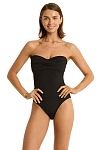 Купальник Sea Level Essentials Edit Twist Bandeau One Piece Black - MixBikini
