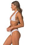 Купальник Pilyq White Sands Beaded Brynn Halter & Ruched Bottoms - MixBikini