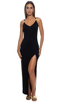 Платье Luli Fama Gilded Butterfly Fitted Side Slit Maxi Dress