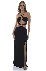 Платье пляжное Luli Fama Double Loop Bandeau Long Dress Black
