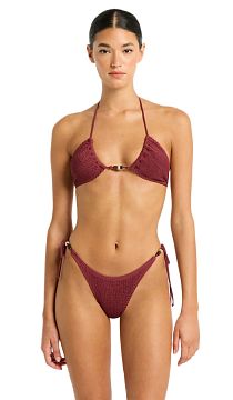 Купальник Bond-Eye Beaded Ingrid Tri Carmine Recycled & Beaded Tie Side Vista Brief Carmine