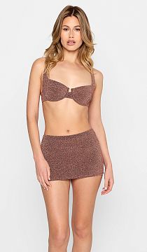 Юбка Beach Bunny Casey Mini Skirt - Brown Glitter