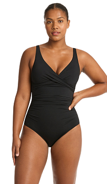 Купальник Sea Level Essentials Cross Front Multifit One Piece Black