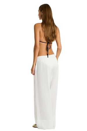 Брюки Sea Level Tidal Linen Palazzo Pant White - MixBikini