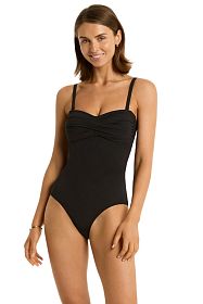 Купальник Sea Level Essentials Edit Twist Bandeau One Piece Black