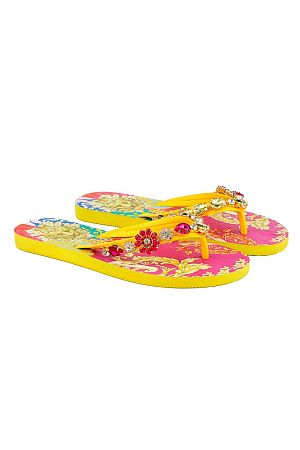 Сланцы Jewel Flip Flop With Yellow lion Print Emanuela Biffoli - MixBikini