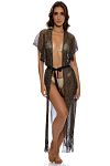 Туника пляжная Luli Fama Sunshine Addict Long Caftan Black Gold - MixBikini