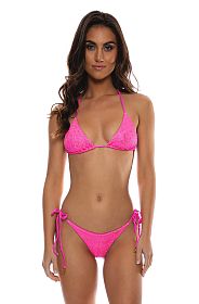 Плавки Luli Fama Luminous Seamless Brazilian Tie Side Bottom Metallic Pink