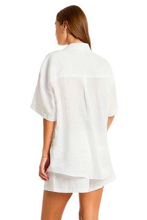 Костюм пляжный Sea Level Resort Linen Aloha Shirt White - MixBikini