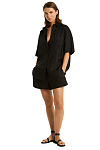 Костюм пляжный Sea Level Resort Linen Aloha Shirt Black - MixBikini