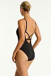 Купальник Sea Level Drift Panelled High Neck One Piece Black - MixBikini