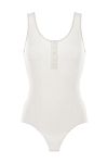 Боди хлопковое в рубчик без рукавов DNUD Paris White - MixBikini