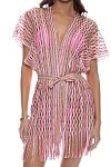 Туника пляжная Luli Fama Short Caftan Multi Pink Coral - MixBikini