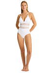 Купальник Sea Level Drift Longline Halter One Piece White - MixBikini