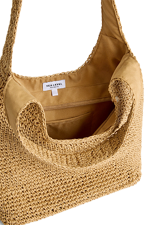Сумка пляжная Sea Level Crochet Slouch Beach Bag Beige - MixBikini