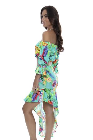 Юбка Luli Fama Assymetrical Ruffle Trim Midi Skirt - MixBikini
