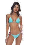 Купальник Luli Fama Seamless Triangle Top & Seamless Wavy Ruched Back Brazilian Tie Side Bottom Electric Skin - MixBikini