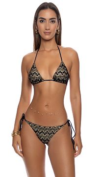 Купальник Luli Fama Braided Seamless Triangle Top & Wavey Tie Side Brazilian Bottom Black