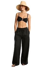 Брюки Sea Level Tidal Linen Palazzo Pant Black