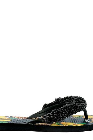 Сланцы Jewel Flip Flop Lemon Print Black Beads Emanuela Biffoli - MixBikini
