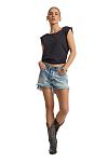 Шорты One Teaspoon Le Wolves Mid Waist Mid Length Denim Shorts - MixBikini