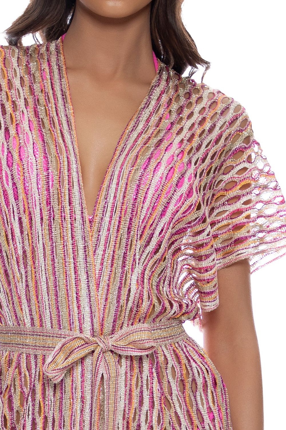 Туника пляжная Luli Fama Short Caftan Multi Pink Coral - MixBikini